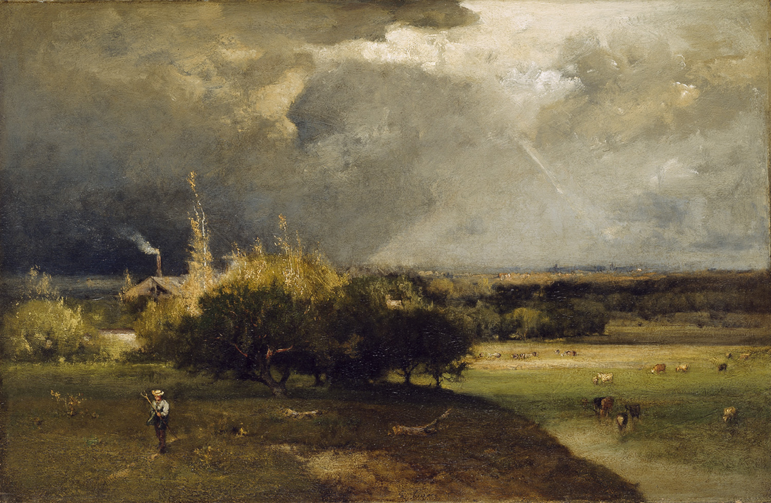 Artist: George Inness (1825 - 1894), Print Title: The Coming Storm, ca ...